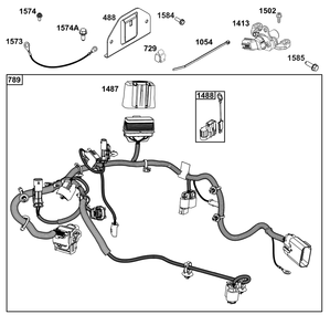 Controls Group Diagram and Parts List for 44X977-0012-G1  Briggs and Stratton Engine